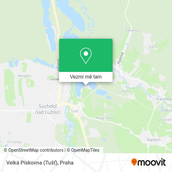 Velká Pískovna (Tušť) mapa