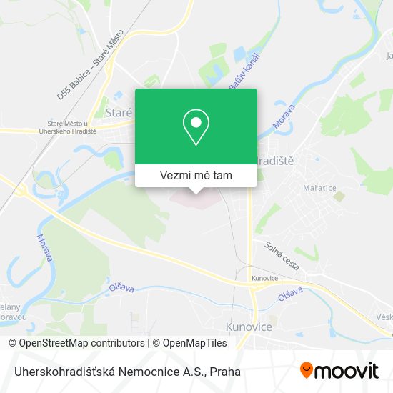 Uherskohradišťská Nemocnice A.S. mapa