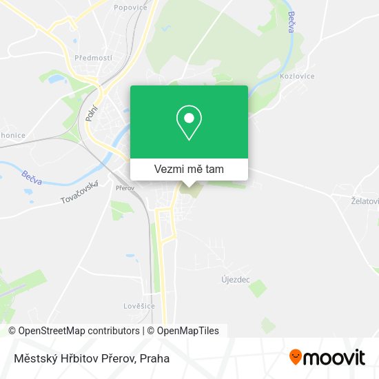 Městský Hřbitov Přerov mapa
