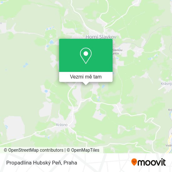 Propadlina Hubský Peň mapa
