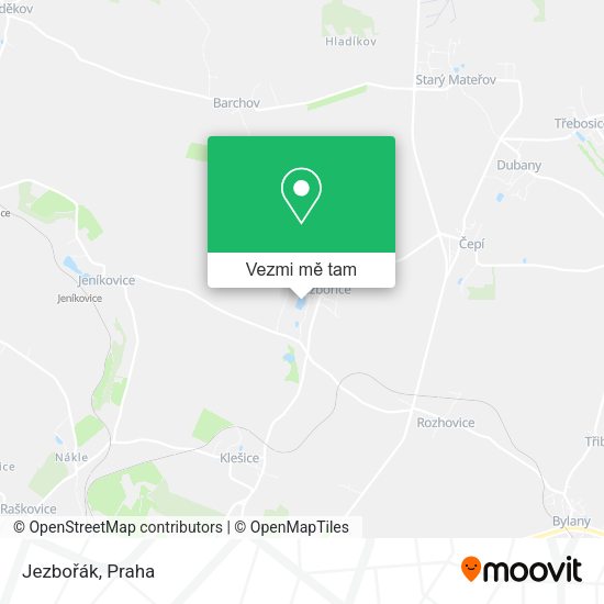 Jezbořák mapa