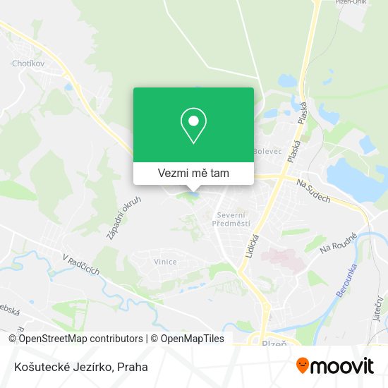 Košutecké Jezírko mapa