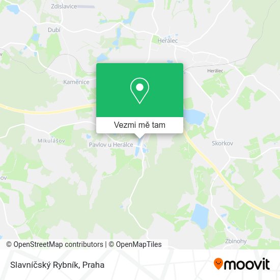Slavníčský Rybník mapa