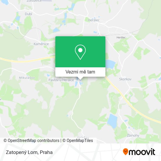 Zatopený Lom mapa