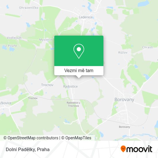 Dolní Padělky mapa