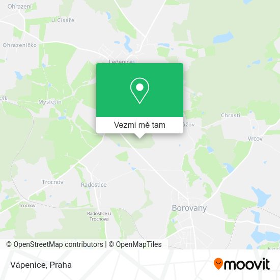 Vápenice mapa