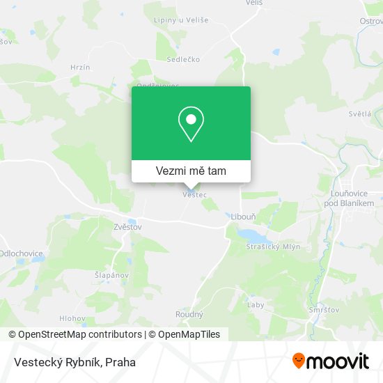 Vestecký Rybník mapa