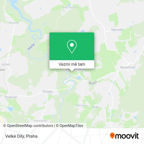 Velké Díly mapa