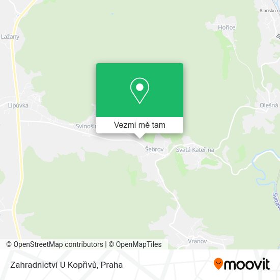 Zahradnictví U Kopřivů mapa