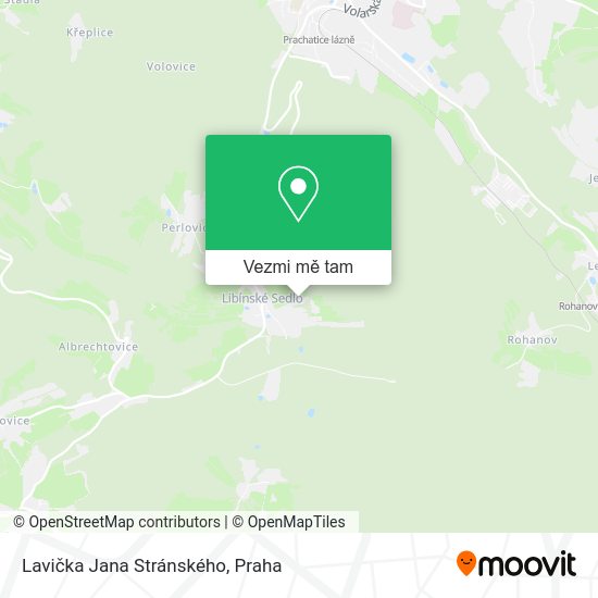 Lavička Jana Stránského mapa