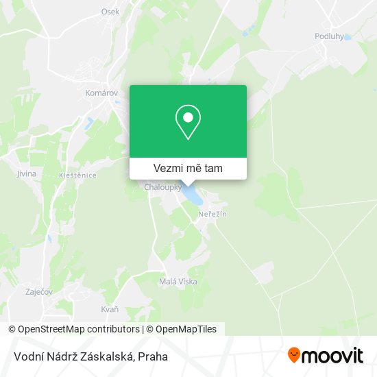 Vodní Nádrž Záskalská mapa