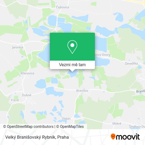 Velký Branišovský Rybník mapa