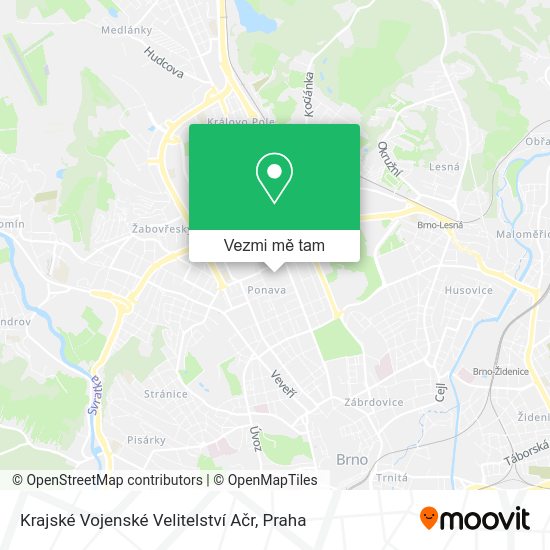 Krajské Vojenské Velitelství Ačr mapa