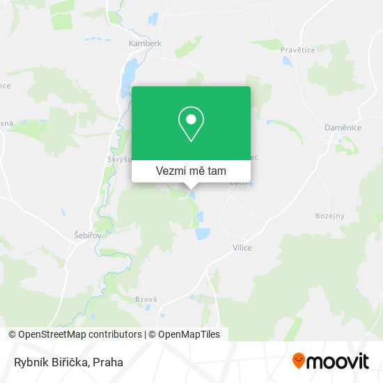 Rybník Biřička mapa