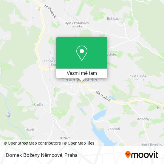 Domek Boženy Němcové mapa