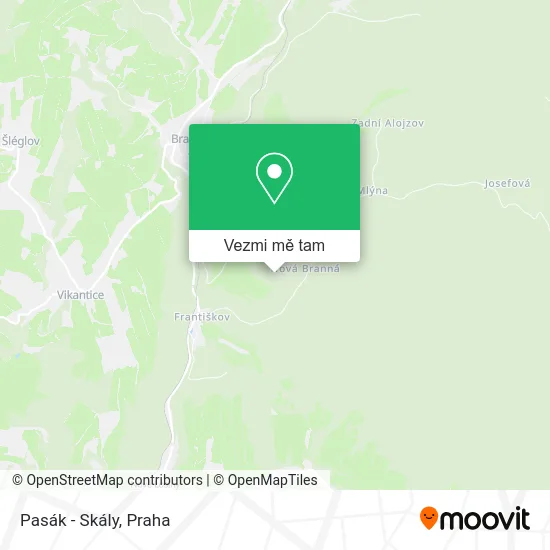 Pasák - Skály mapa