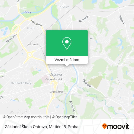 Základní Škola Ostrava, Matiční 5 mapa