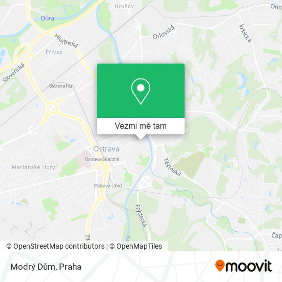 Modrý Dům mapa