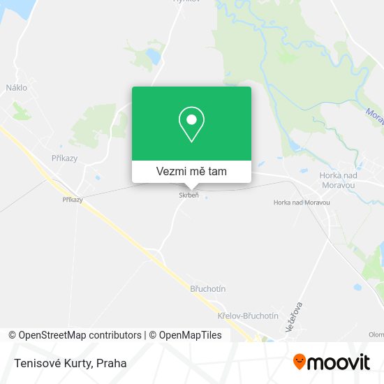 Tenisové Kurty mapa