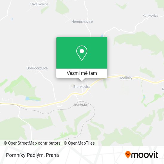 Pomníky Padlým mapa