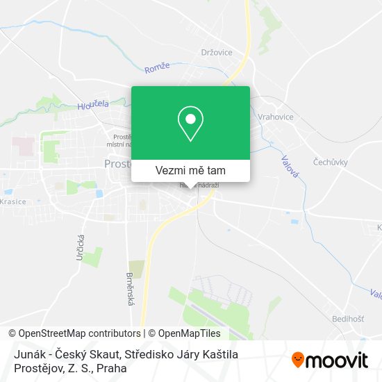 Junák - Český Skaut, Středisko Járy Kaštila Prostějov, Z. S. mapa