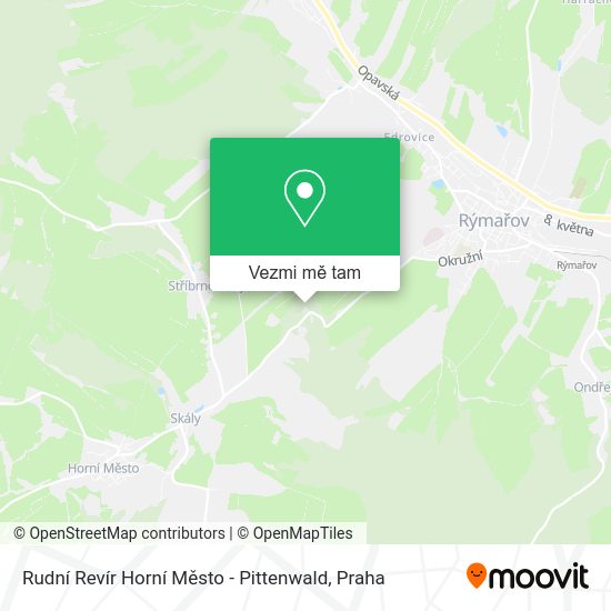 Rudní Revír Horní Město - Pittenwald mapa