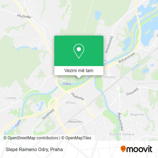 Slepé Rameno Odry mapa