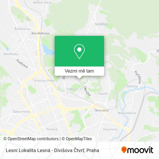 Lesní Lokalita Lesná - Divišova Čtvrť mapa