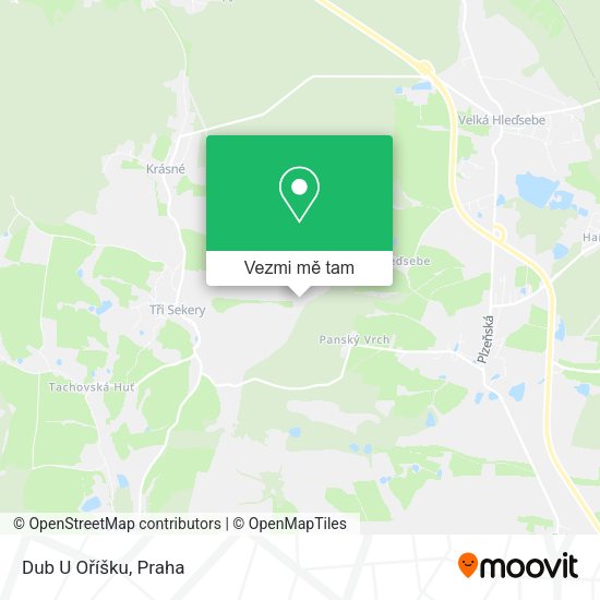 Dub U Oříšku mapa