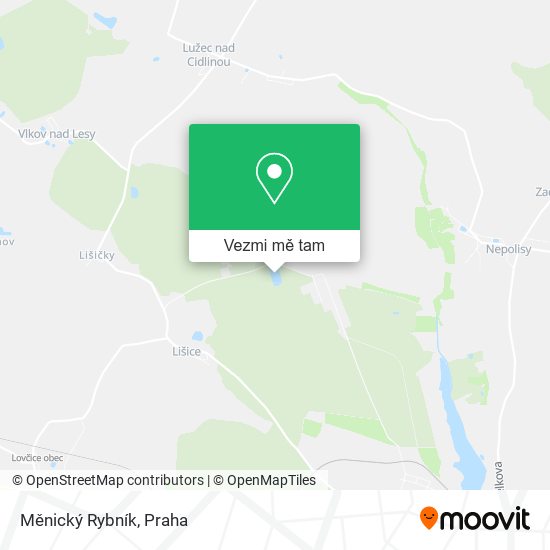 Měnický Rybník mapa