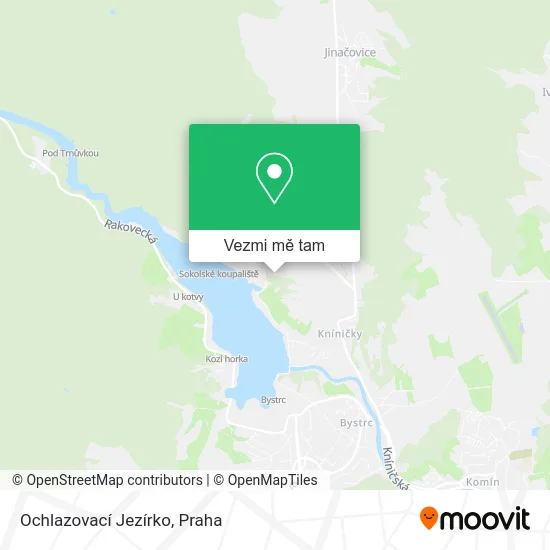 Ochlazovací Jezírko mapa