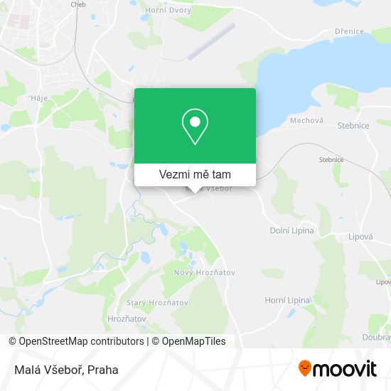 Malá Všeboř mapa