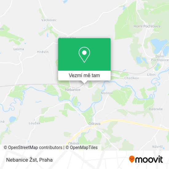 Nebanice Žst mapa