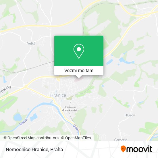 Nemocnice Hranice mapa