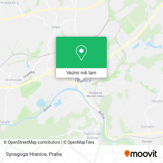 Synagoga Hranice mapa