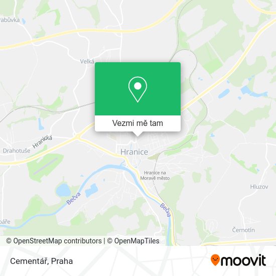 Cementář mapa