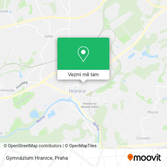 Gymnázium Hranice mapa
