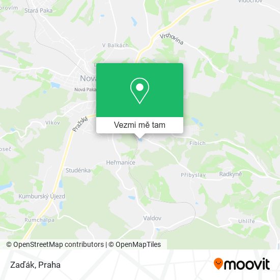Zaďák mapa