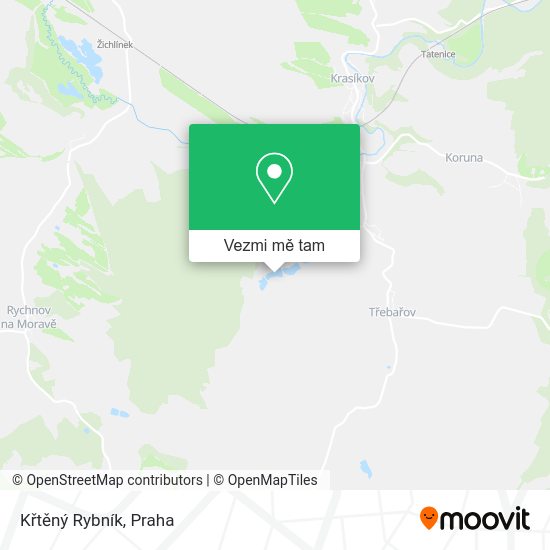 Křtěný Rybník mapa