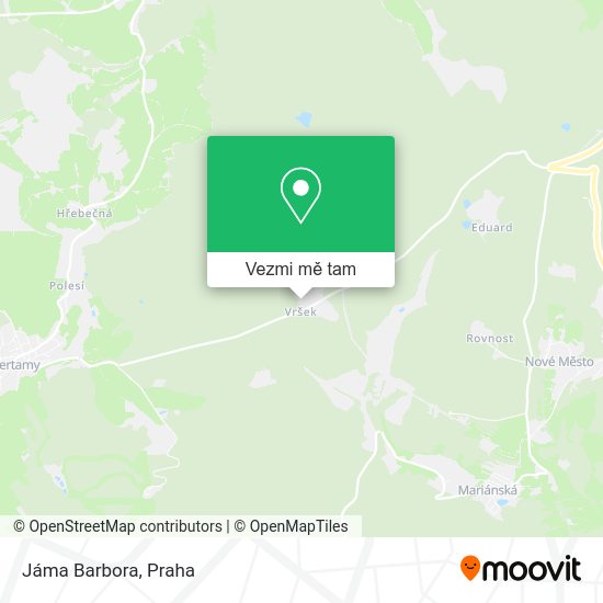 Jáma Barbora mapa