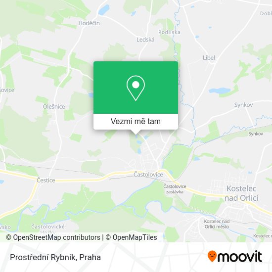 Prostřední Rybník mapa