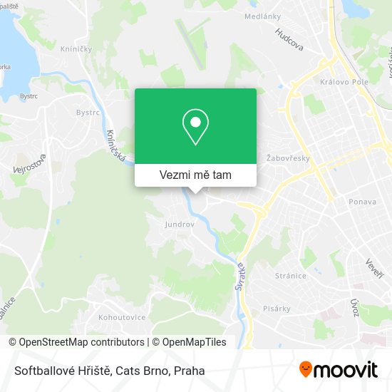 Softballové Hřiště, Cats Brno mapa