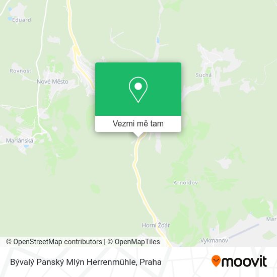 Bývalý Panský Mlýn Herrenmühle mapa