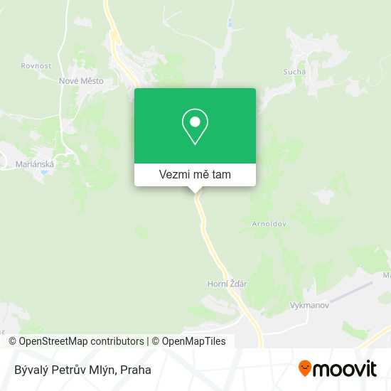 Bývalý Petrův Mlýn mapa