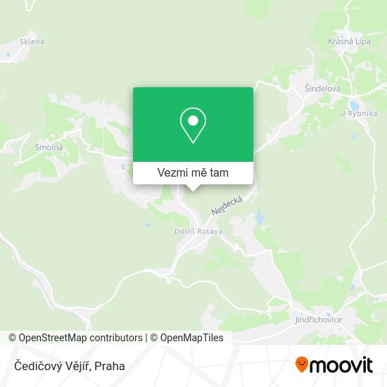 Čedičový Vějíř mapa