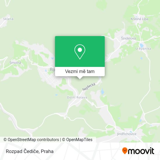 Rozpad Čediče mapa