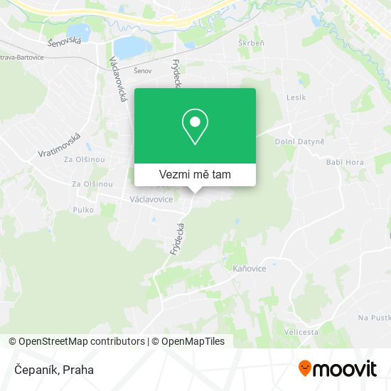 Čepaník mapa