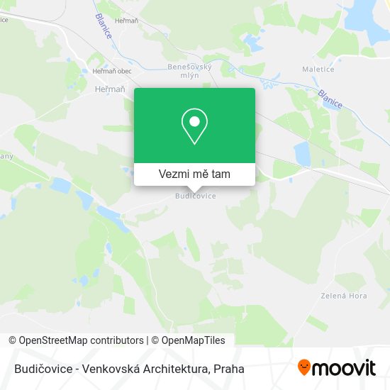 Budičovice - Venkovská Architektura mapa