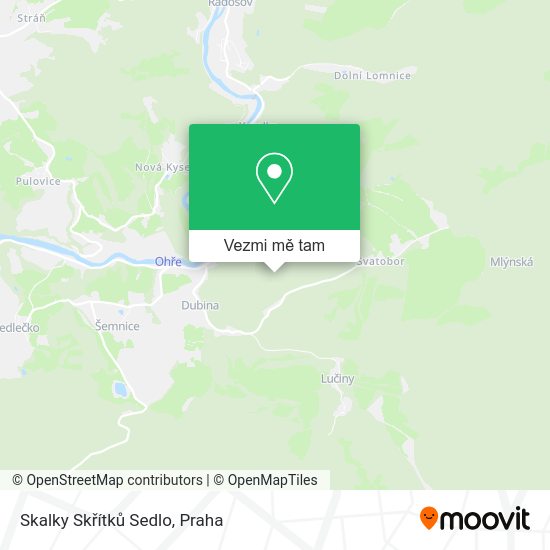 Skalky Skřítků Sedlo mapa