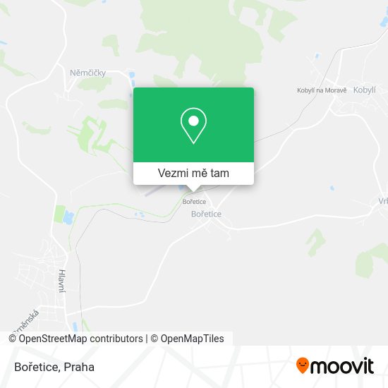 Bořetice mapa